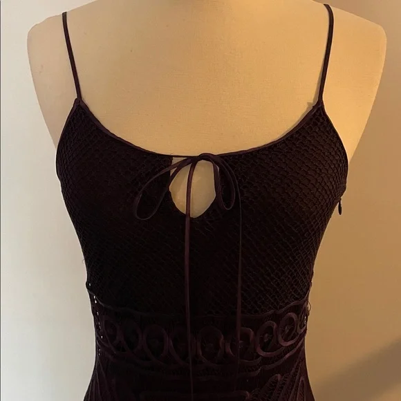 Guess Elegant Purple Midi Dress with Fringe - Picture 4 of 16